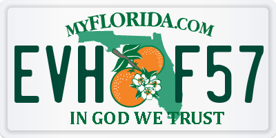 FL license plate EVHF57