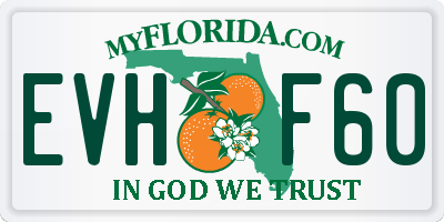 FL license plate EVHF60