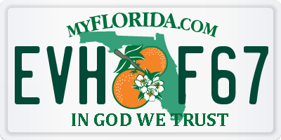FL license plate EVHF67