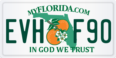 FL license plate EVHF90