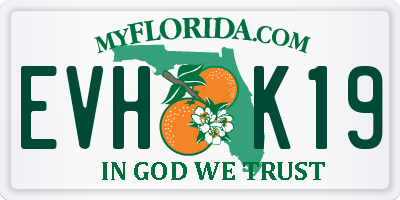 FL license plate EVHK19