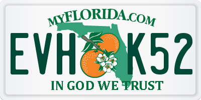 FL license plate EVHK52