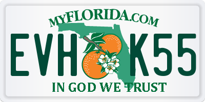 FL license plate EVHK55