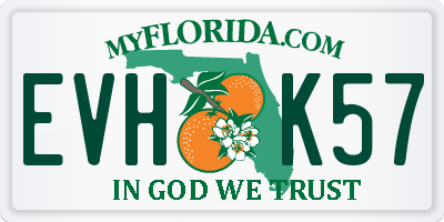 FL license plate EVHK57