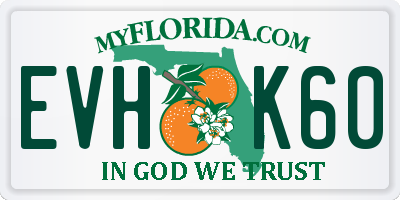 FL license plate EVHK60