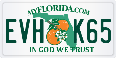 FL license plate EVHK65