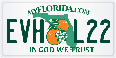 FL license plate EVHL22