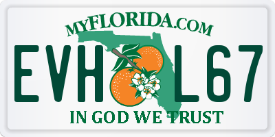 FL license plate EVHL67
