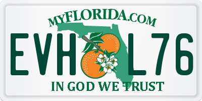 FL license plate EVHL76