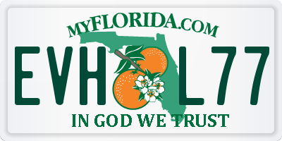 FL license plate EVHL77