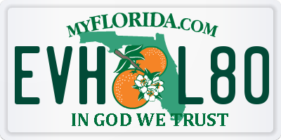 FL license plate EVHL80