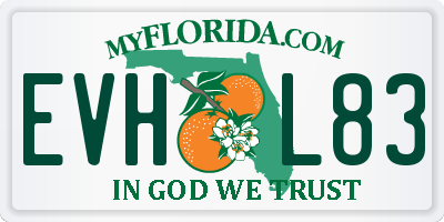 FL license plate EVHL83