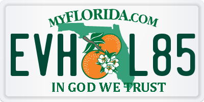 FL license plate EVHL85