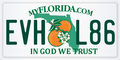 FL license plate EVHL86