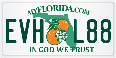 FL license plate EVHL88