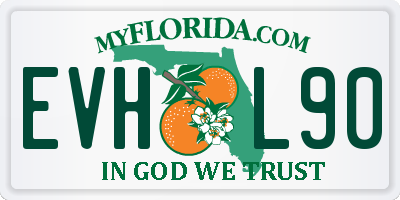 FL license plate EVHL90