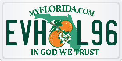 FL license plate EVHL96