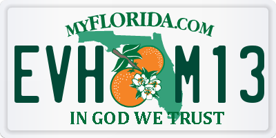 FL license plate EVHM13