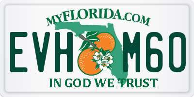 FL license plate EVHM60