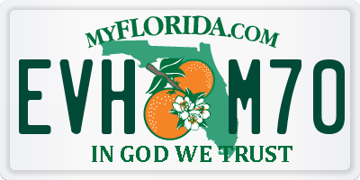 FL license plate EVHM70