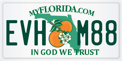 FL license plate EVHM88