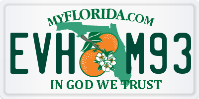 FL license plate EVHM93