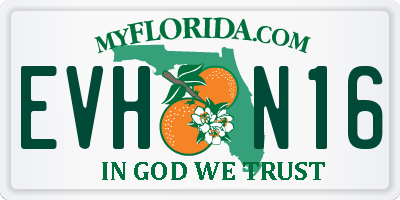 FL license plate EVHN16