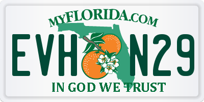 FL license plate EVHN29