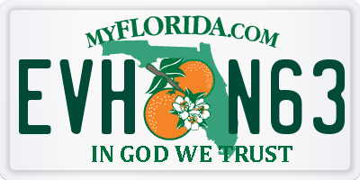 FL license plate EVHN63