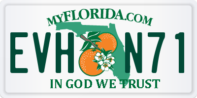 FL license plate EVHN71