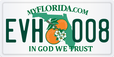 FL license plate EVHO08