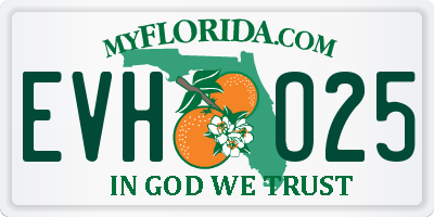 FL license plate EVHO25