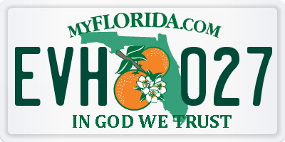 FL license plate EVHO27