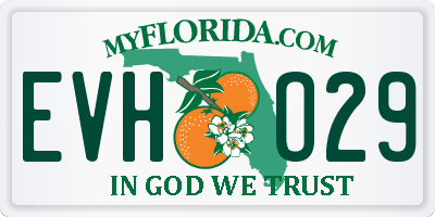 FL license plate EVHO29
