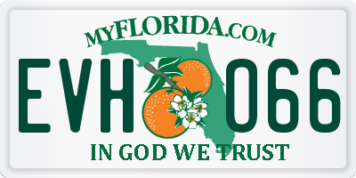 FL license plate EVHO66
