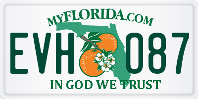 FL license plate EVHO87