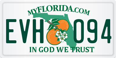FL license plate EVHO94