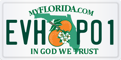 FL license plate EVHP01