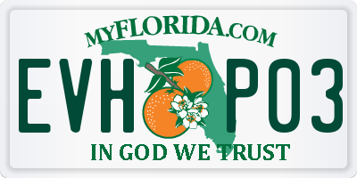 FL license plate EVHP03