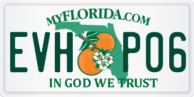 FL license plate EVHP06