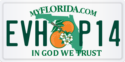 FL license plate EVHP14