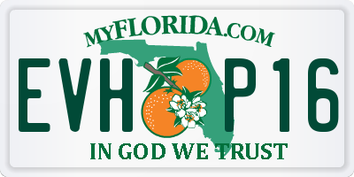 FL license plate EVHP16