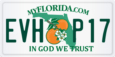 FL license plate EVHP17