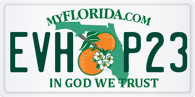 FL license plate EVHP23