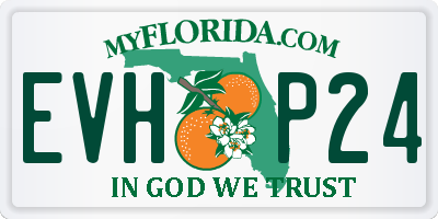 FL license plate EVHP24