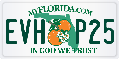 FL license plate EVHP25