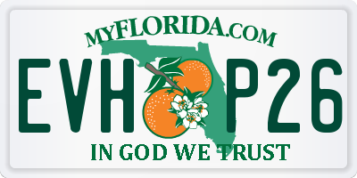 FL license plate EVHP26