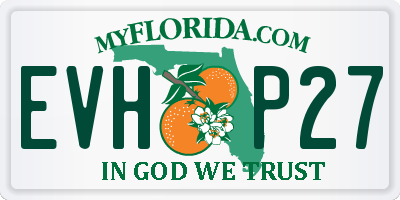 FL license plate EVHP27