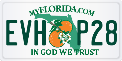 FL license plate EVHP28
