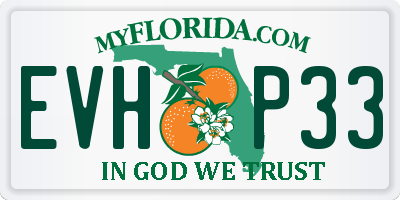 FL license plate EVHP33